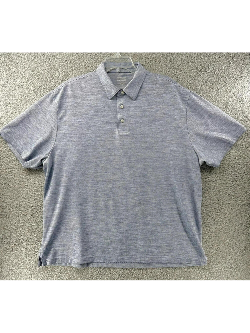 Roundtree & Yorke TravelSmart Men's Short-Sleeve Polo Shirt XL Large Blue